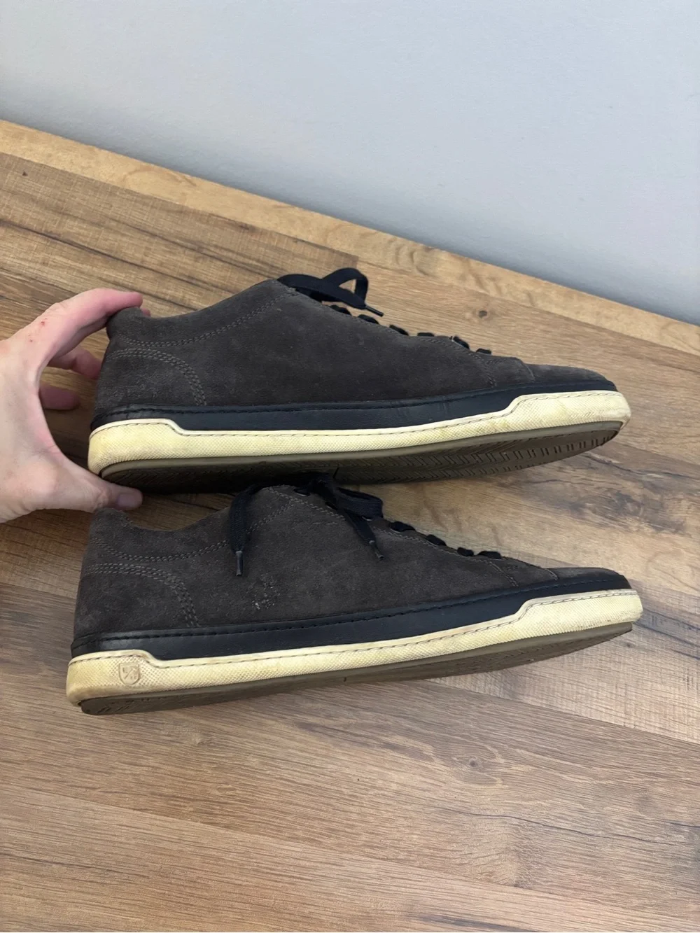 Allen Edmonds Porter Derby Sneaker Grey Suede Lace Up Shoe Men’s